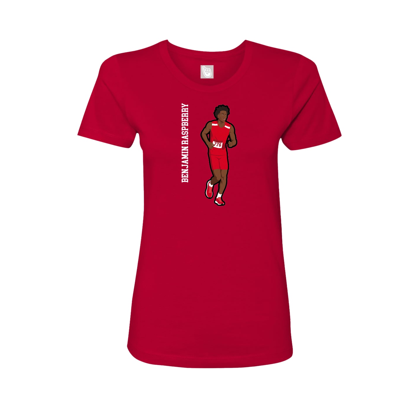 Womens Tee — Name Vertical in Red