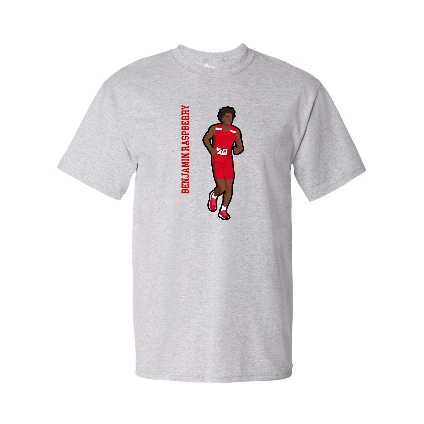 Youth Tee — Name Vertical in Grey