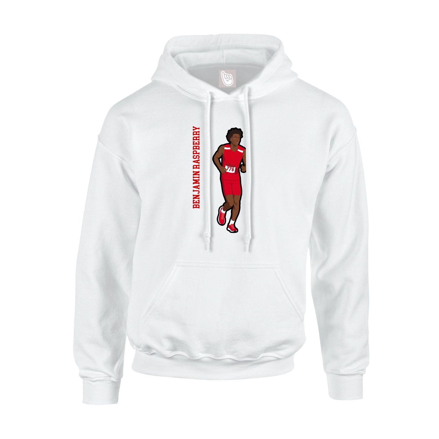 Hoodie — Name Vertical in White
