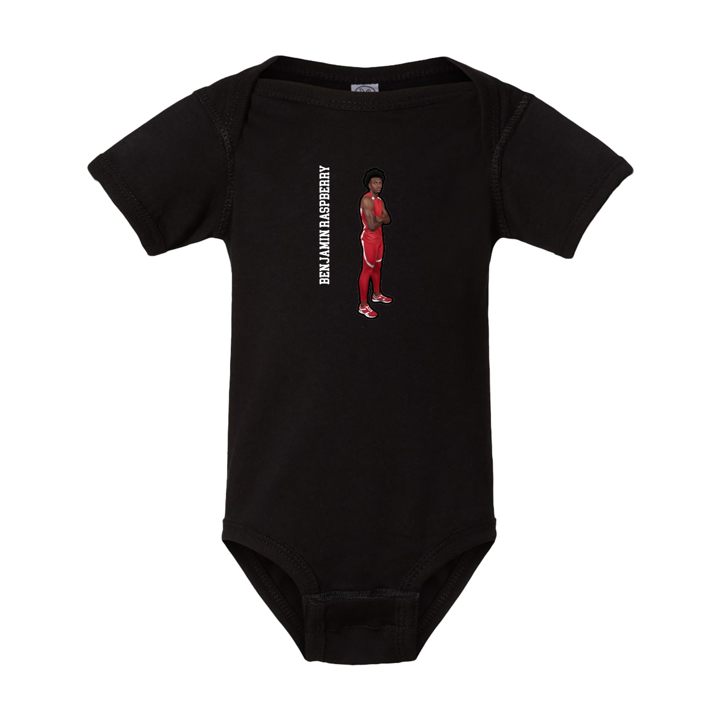 Baby Onesie — Name Vertical in Black