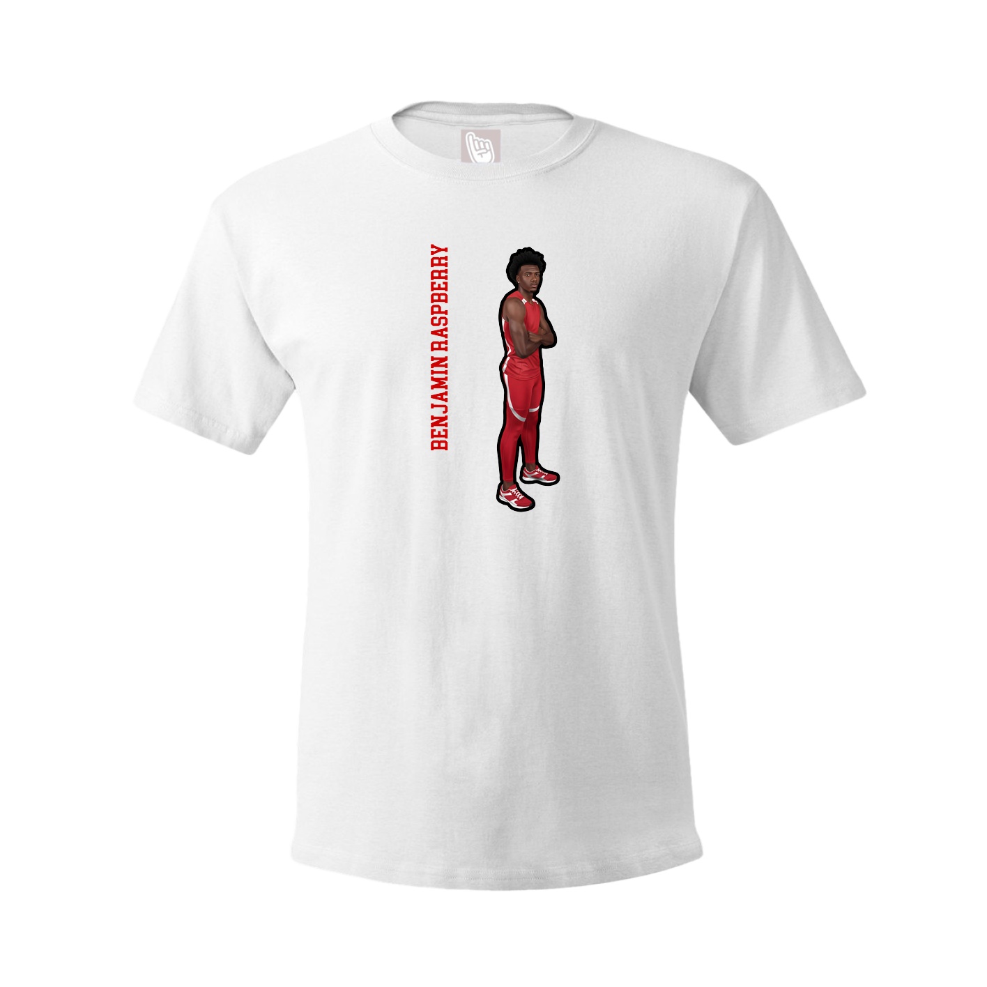 Youth Tee — Name Vertical in White