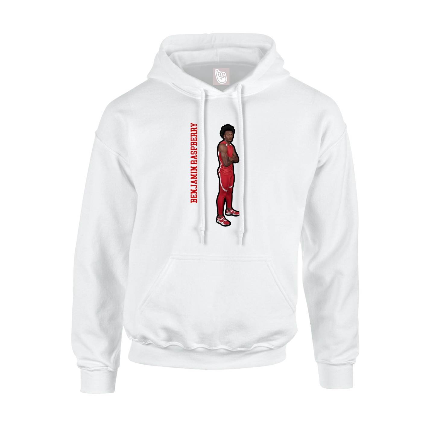 Hoodie — Name Vertical in White