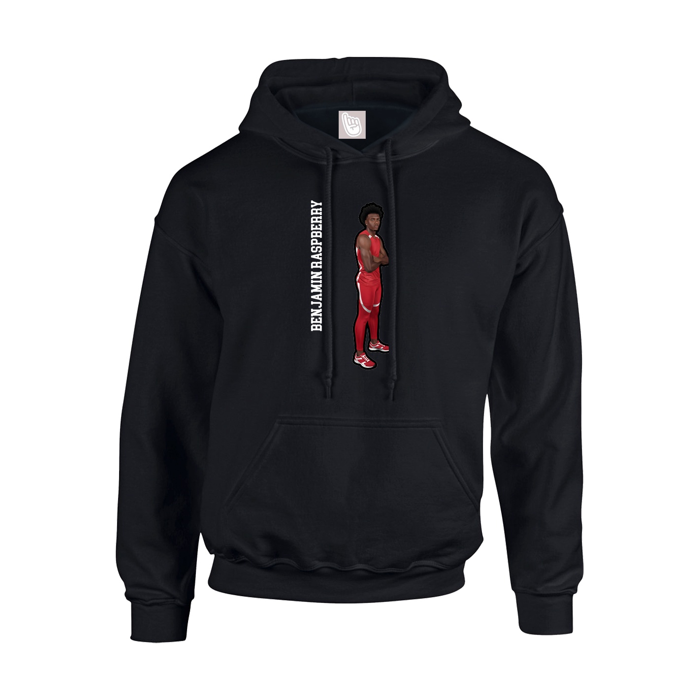 Youth Hoodie — Name Vertical in Black