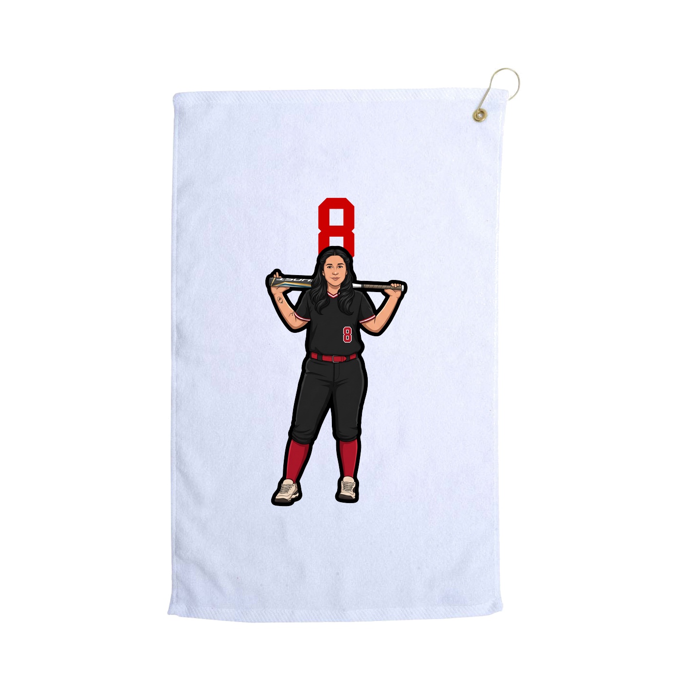 Golf Towel — Number Top in White