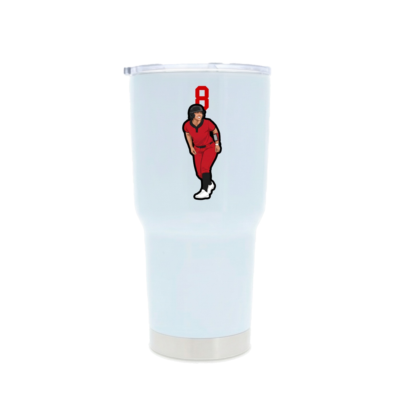 30oz Stainless Steel Tumbler — Number Top in White