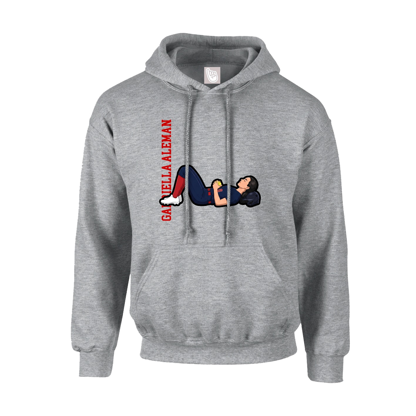 Hoodie — Name Vertical in Grey