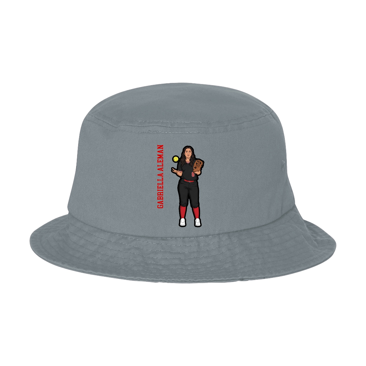 Bucket Cap — Name Vertical in Grey