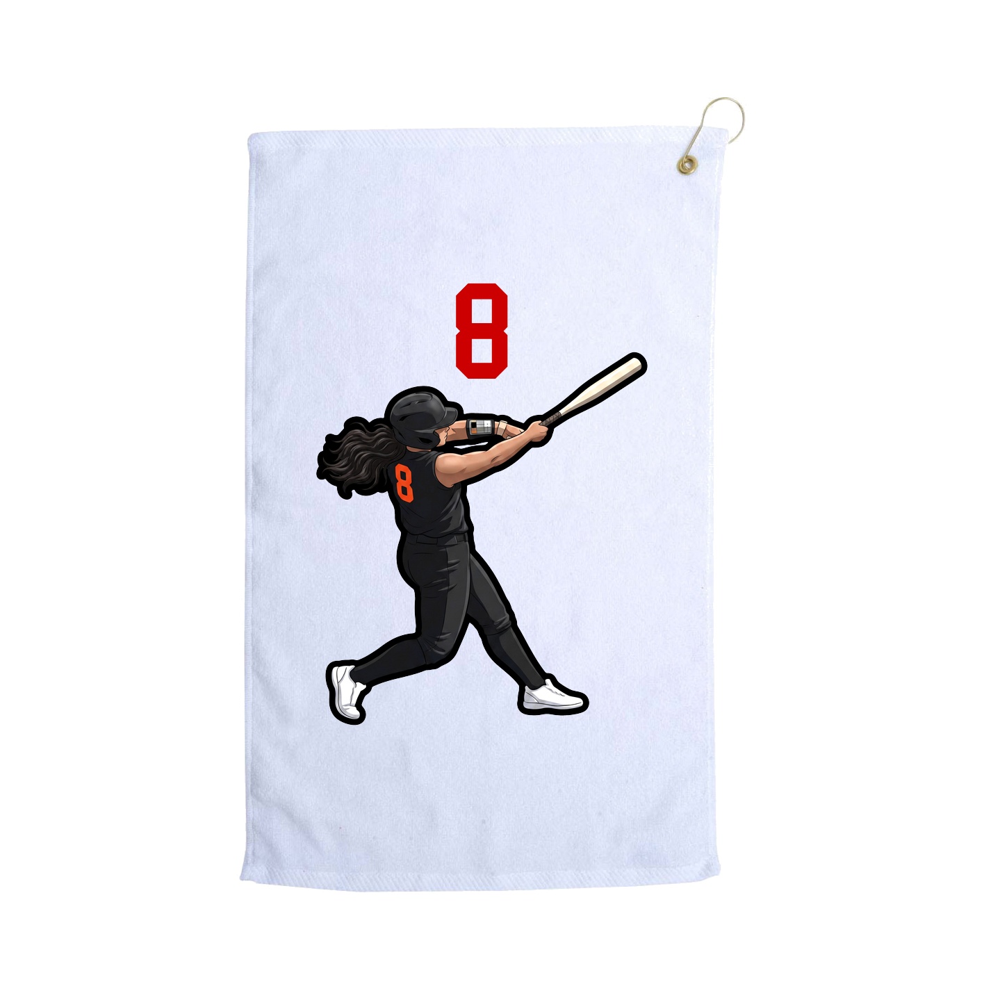 Golf Towel — Number Top in White
