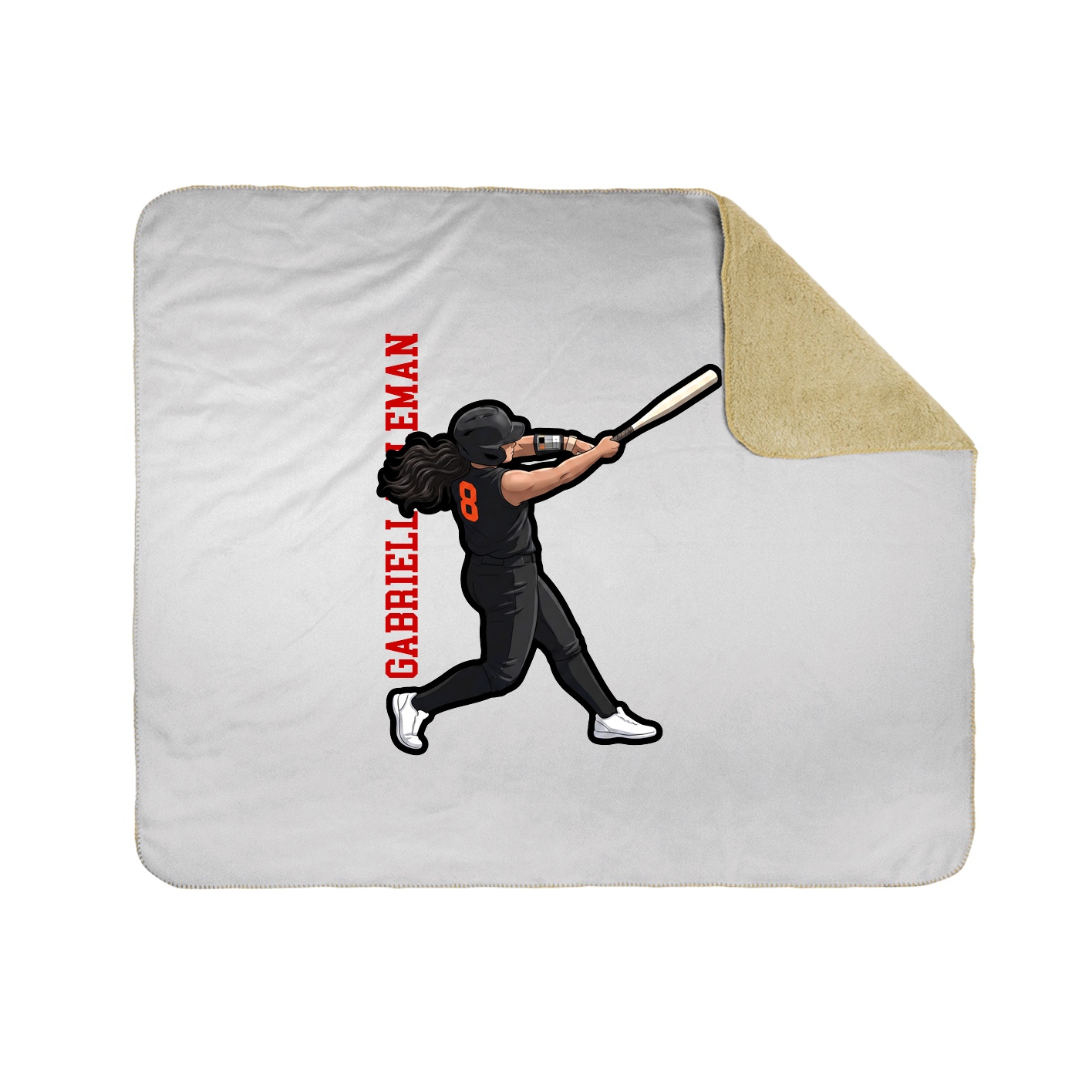 Throw Blanket — Name Vertical in White