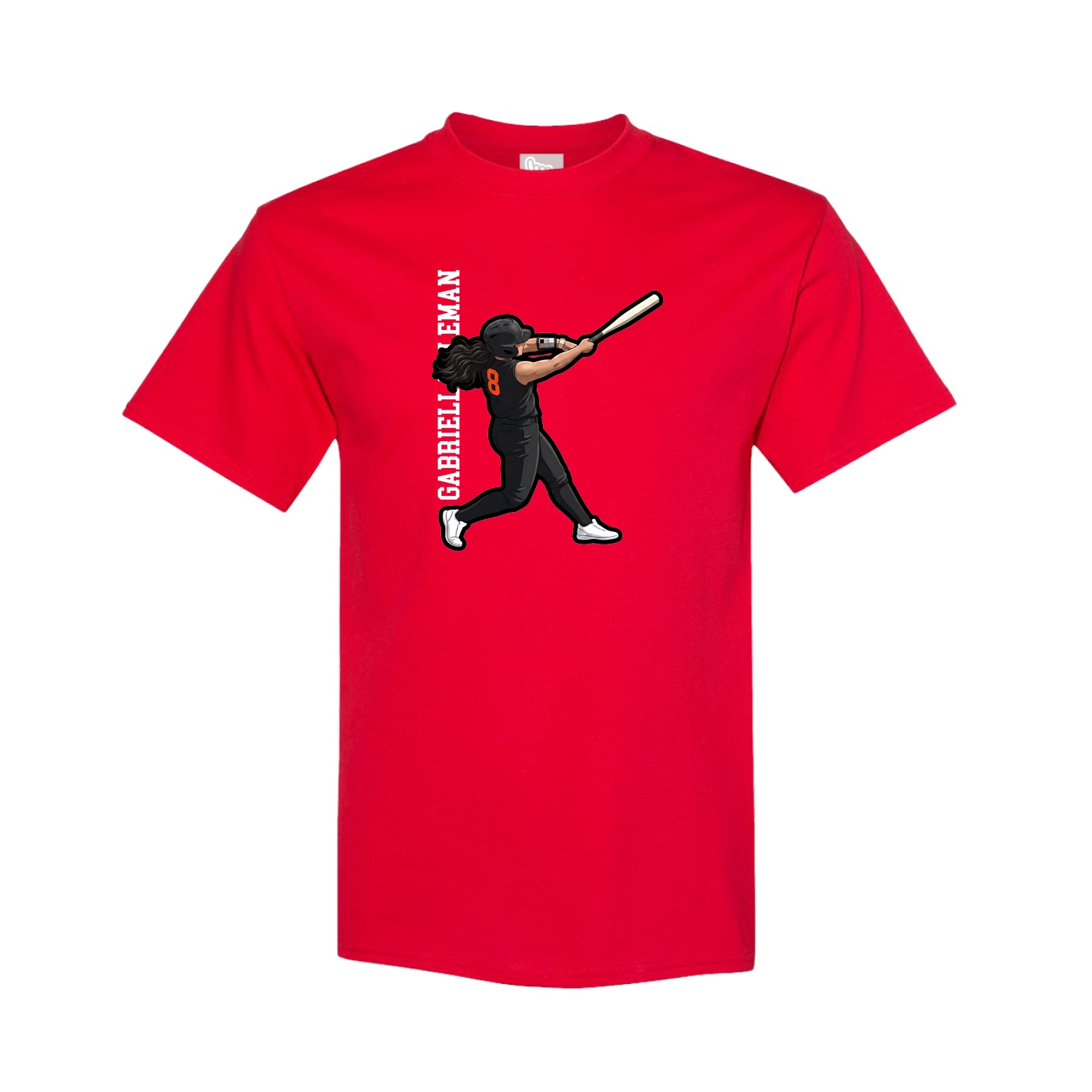Tee — Name Vertical in Red