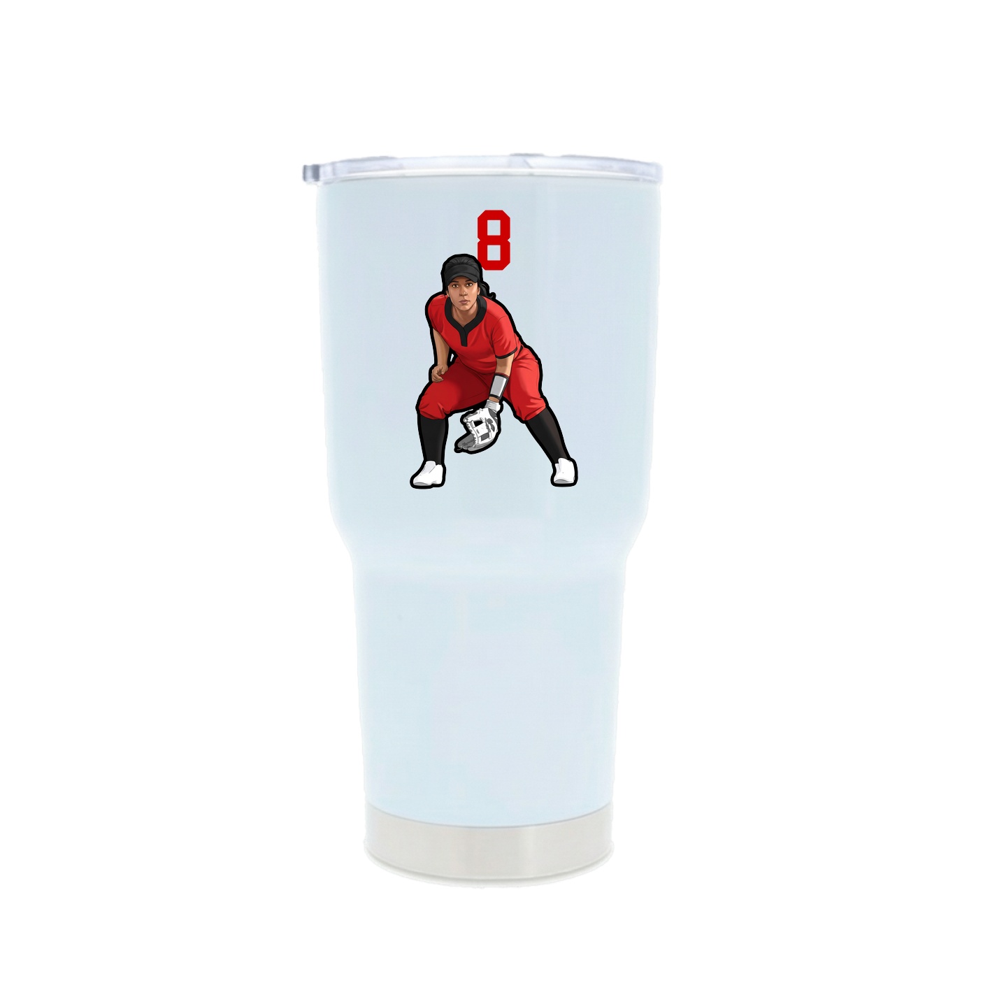 30oz Stainless Steel Tumbler — Number Top in White