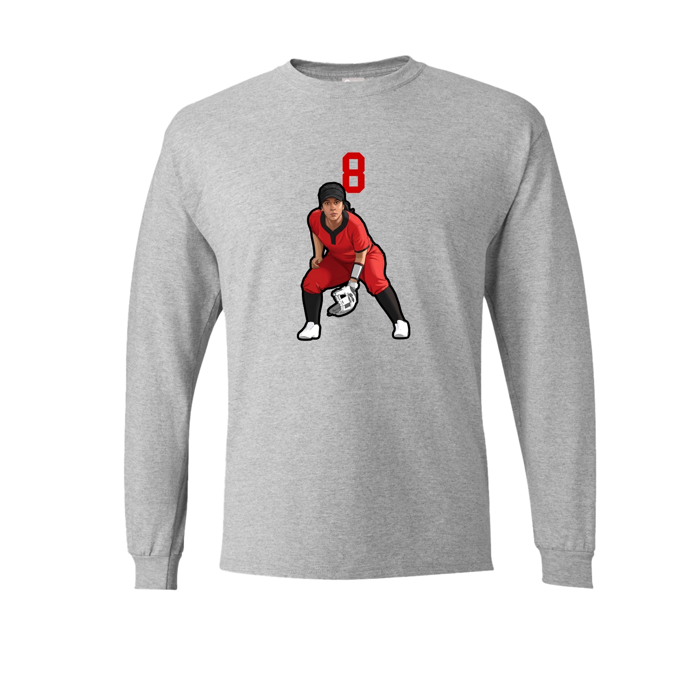 Long Sleeve Tee — Number Top in Grey