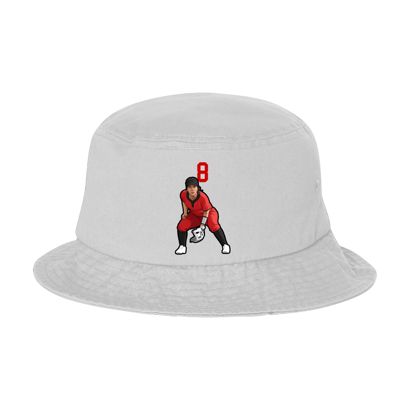 Bucket Cap — Number Top in White