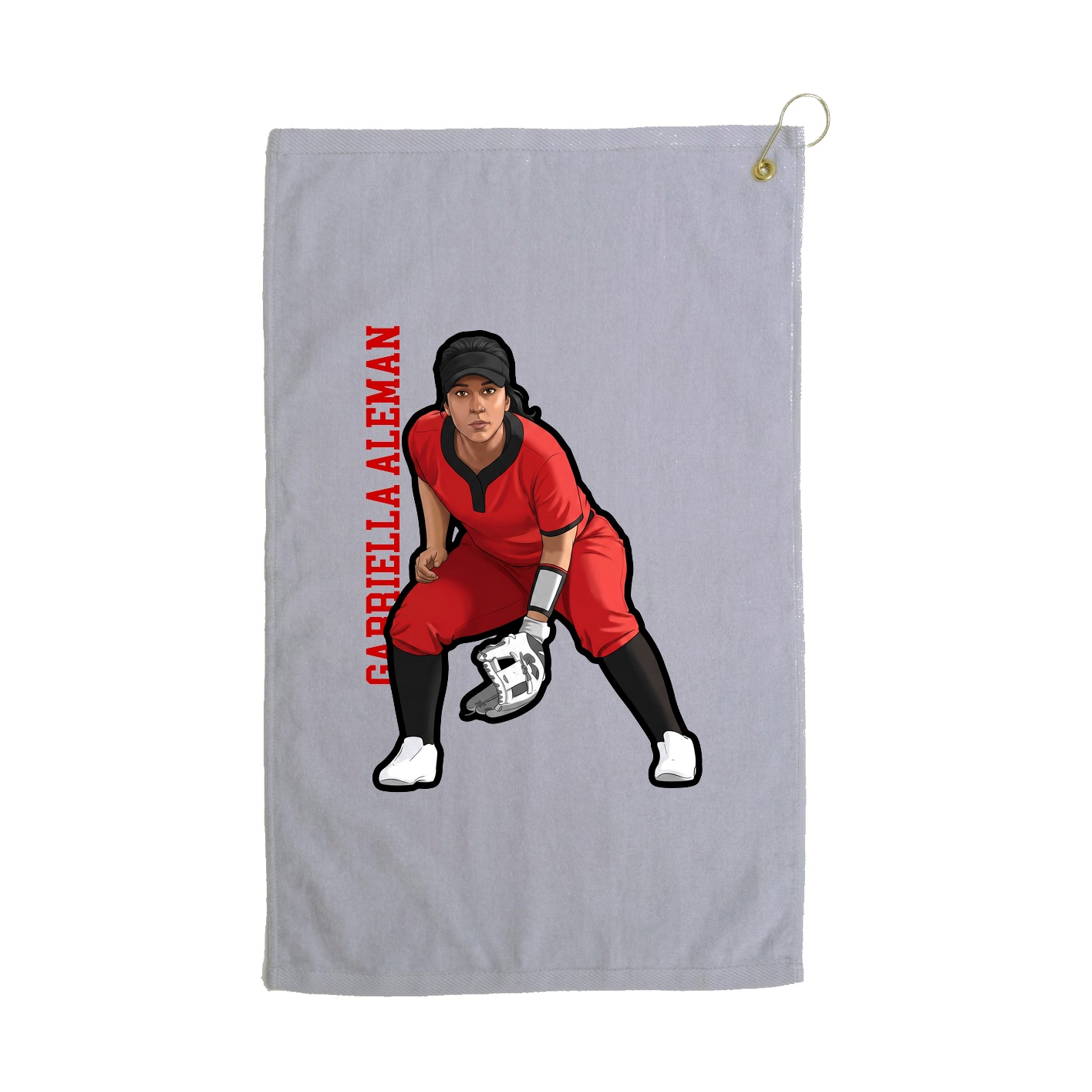Golf Towel — Name Vertical in Grey