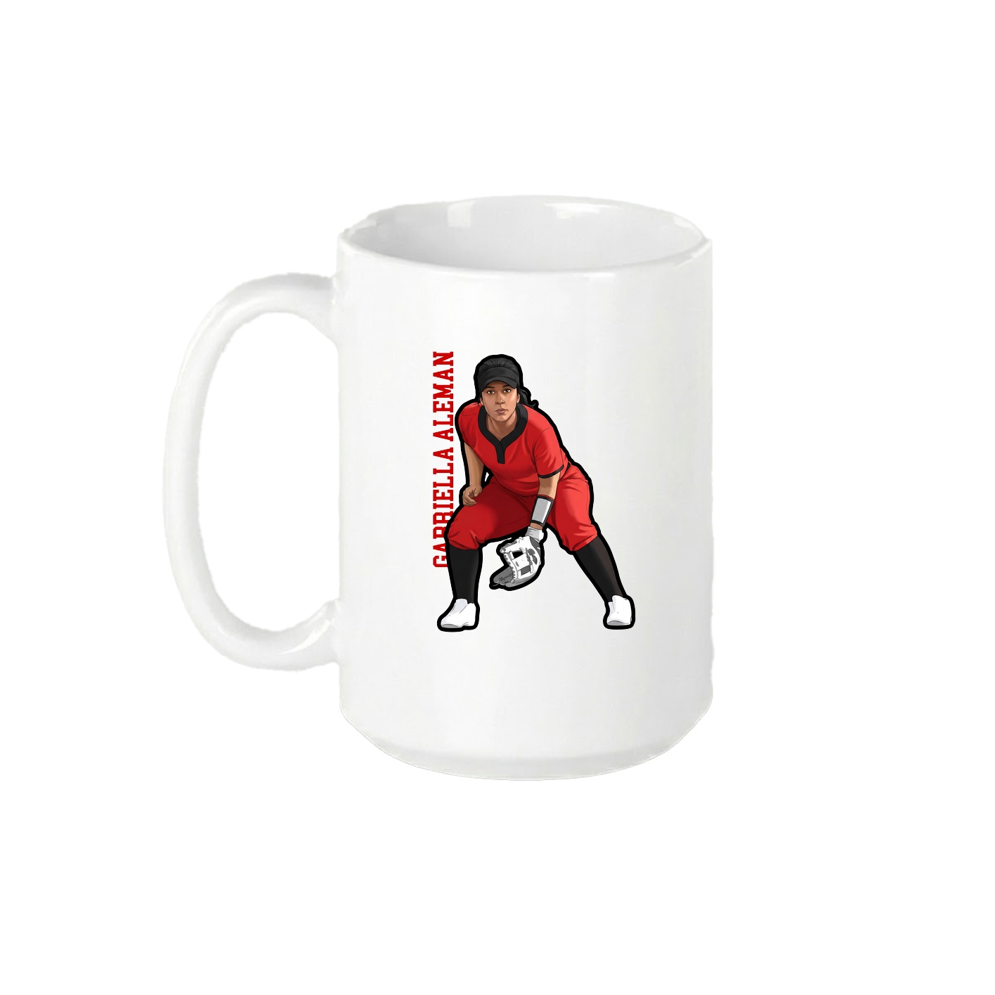 15oz Coffee Mug — Name Vertical in White
