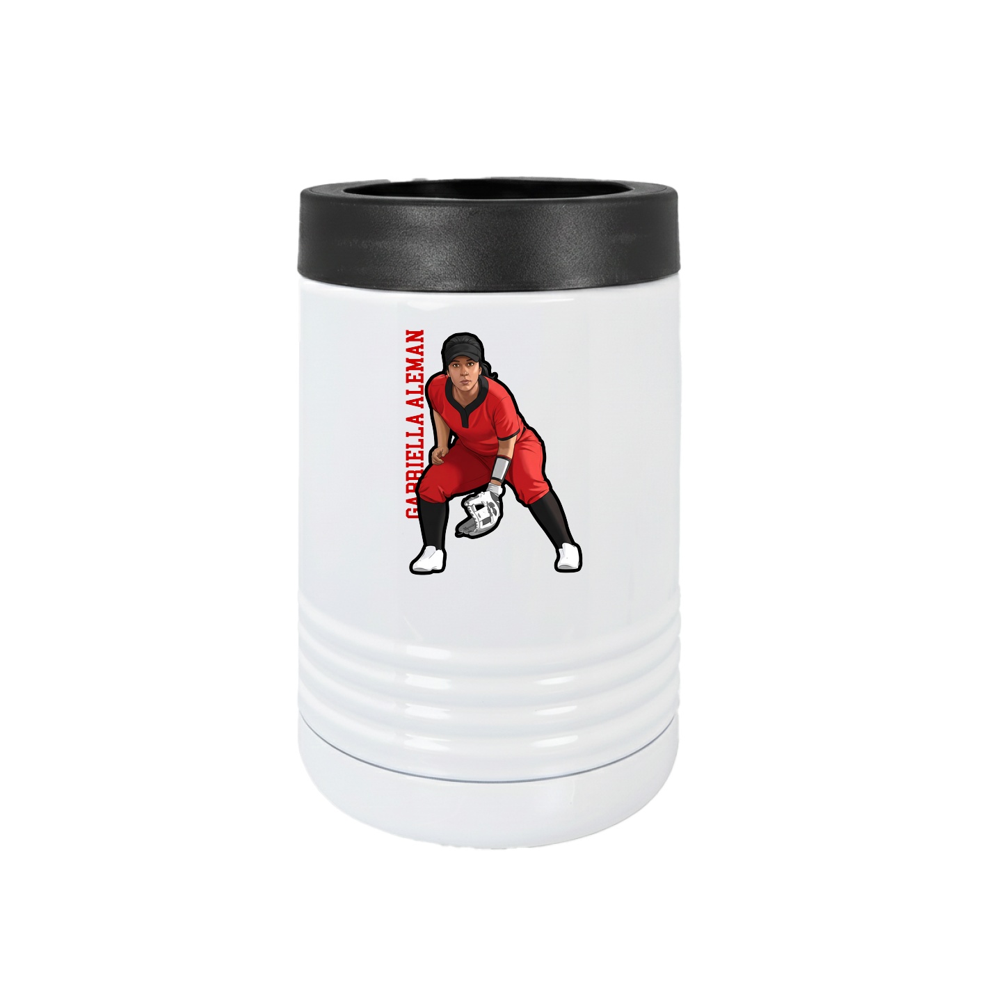 Beverage Holder — Name Vertical in White