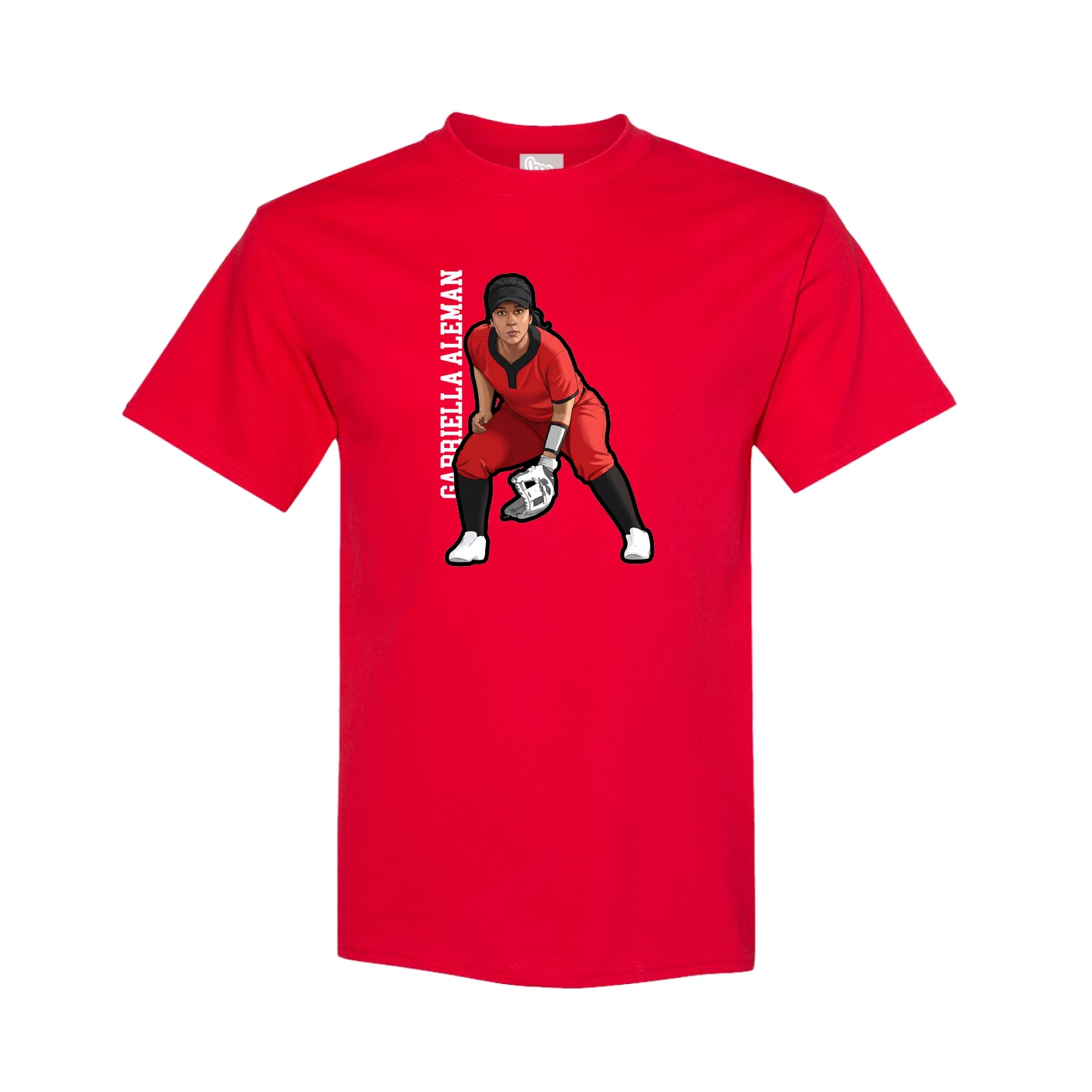 Youth Tee — Name Vertical in Red