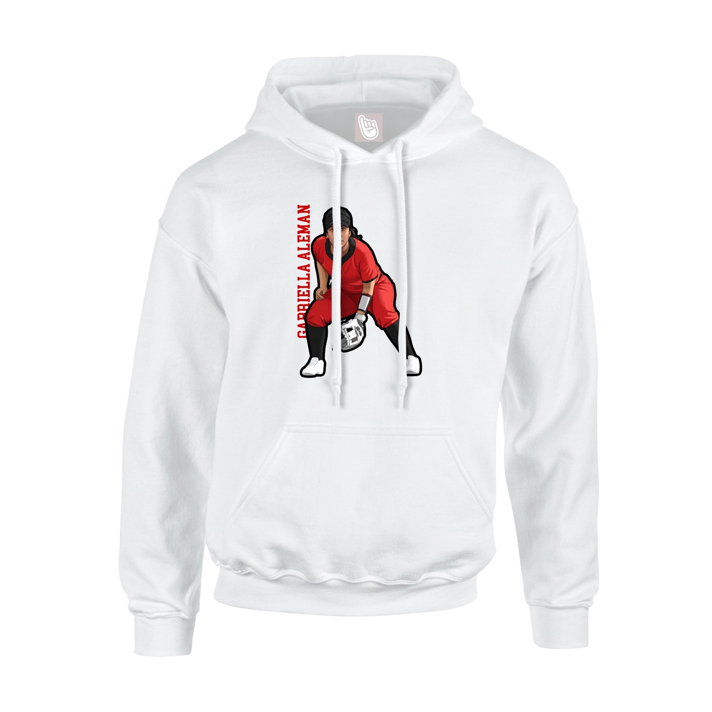 Youth Hoodie — Name Vertical in White
