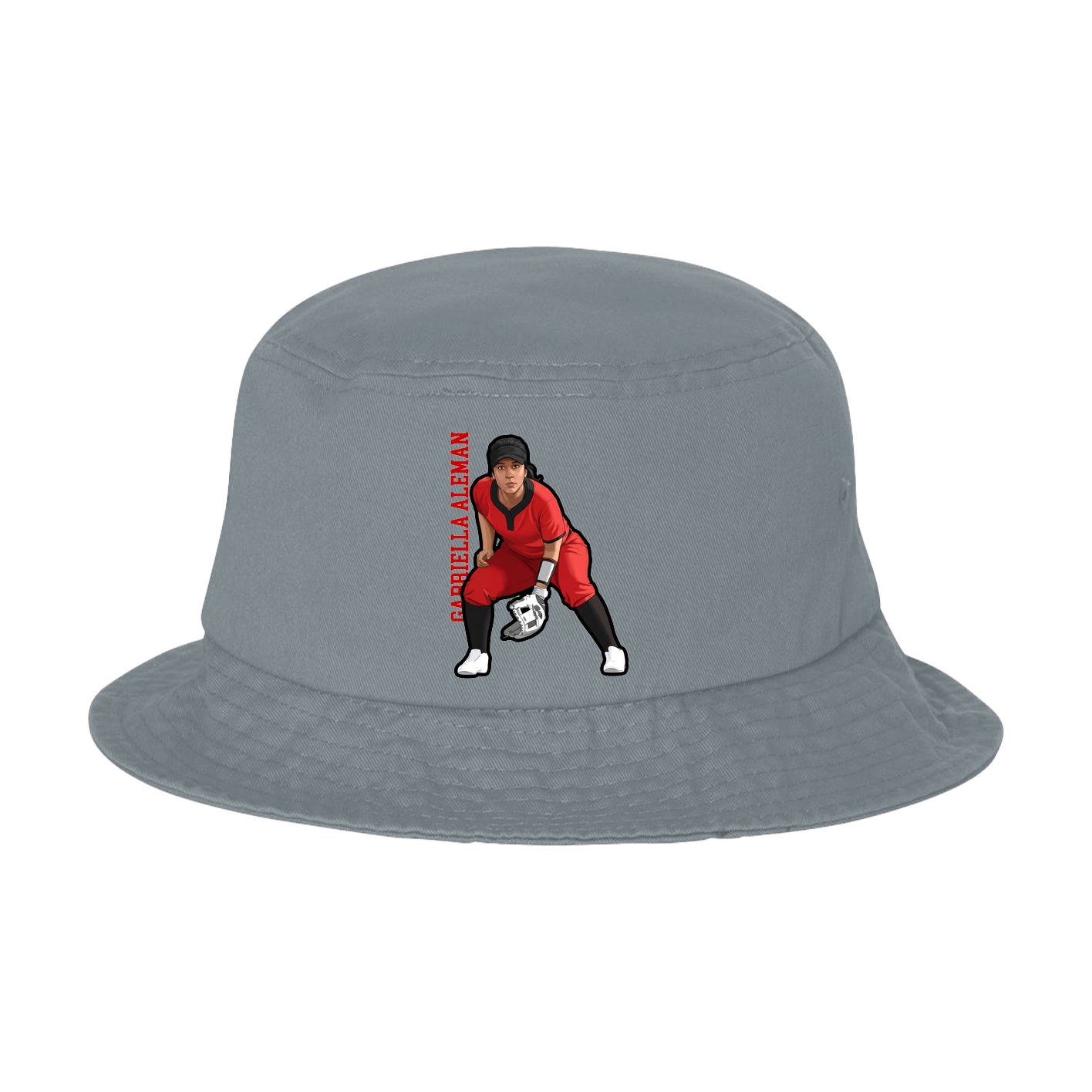 Bucket Cap — Name Vertical in Grey