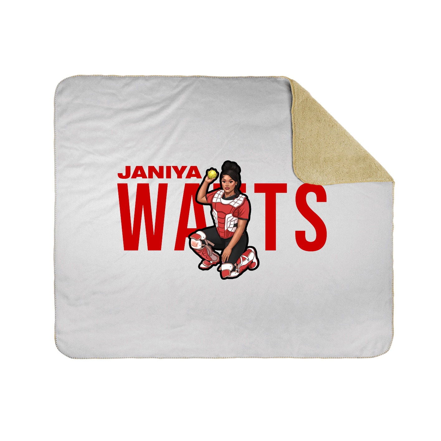 Throw Blanket — Player Name in White