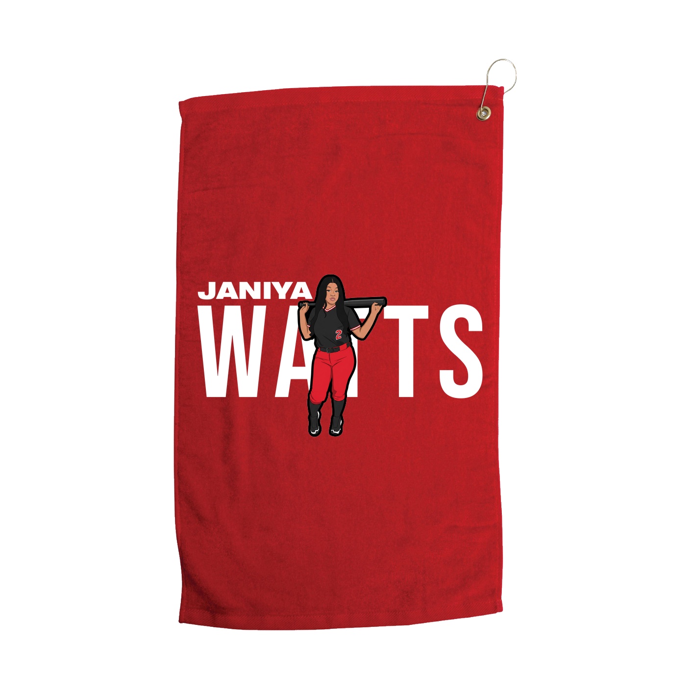 Golf Towel — Player Name in Red