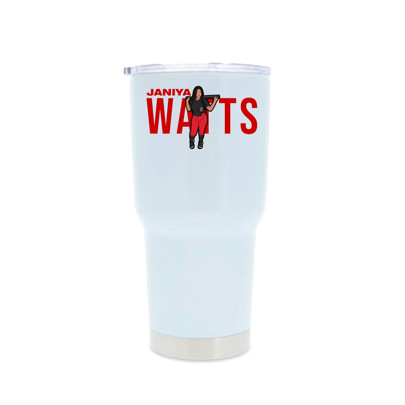 30oz Stainless Steel Tumbler — Player Name in White