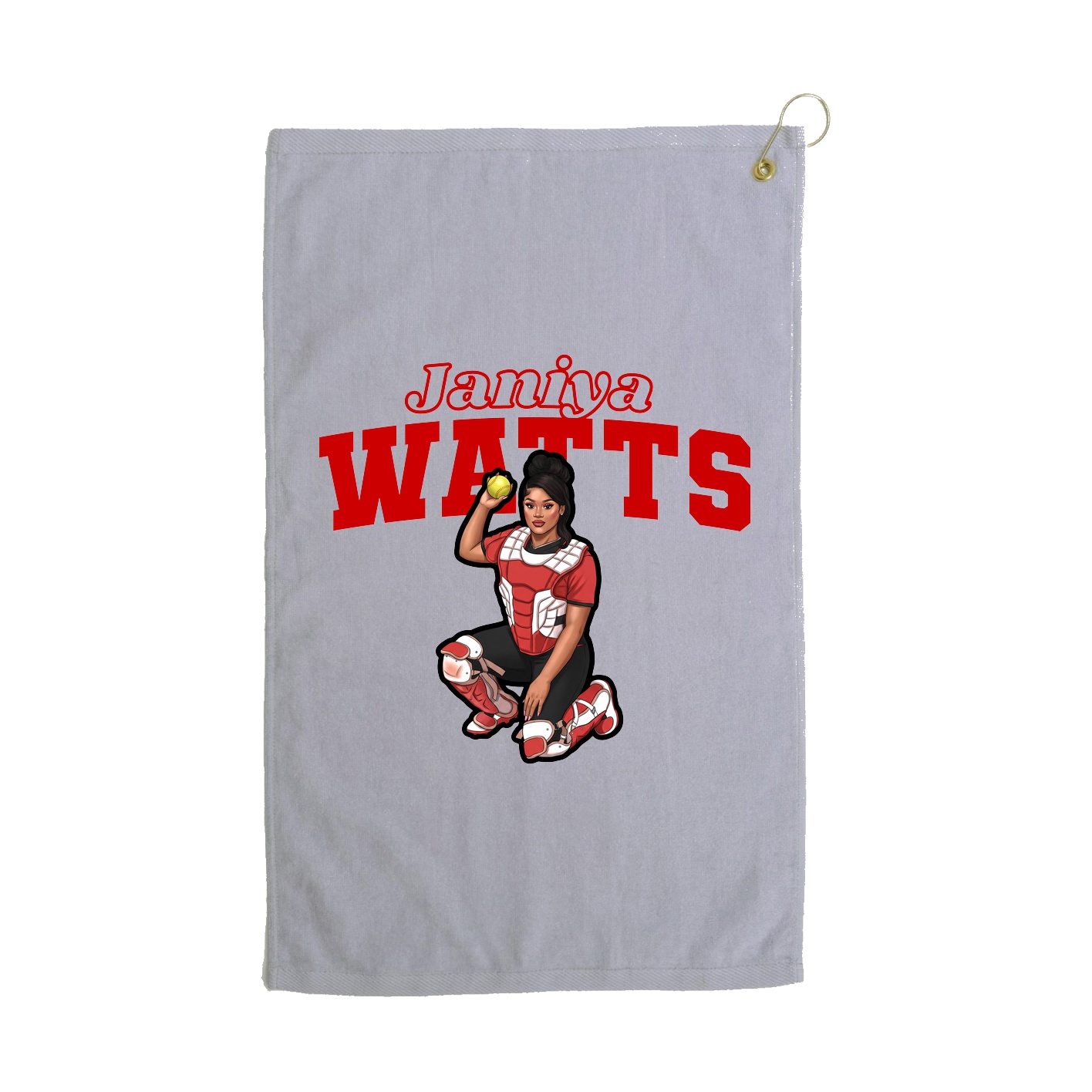 Golf Towel — Name Arch in Grey