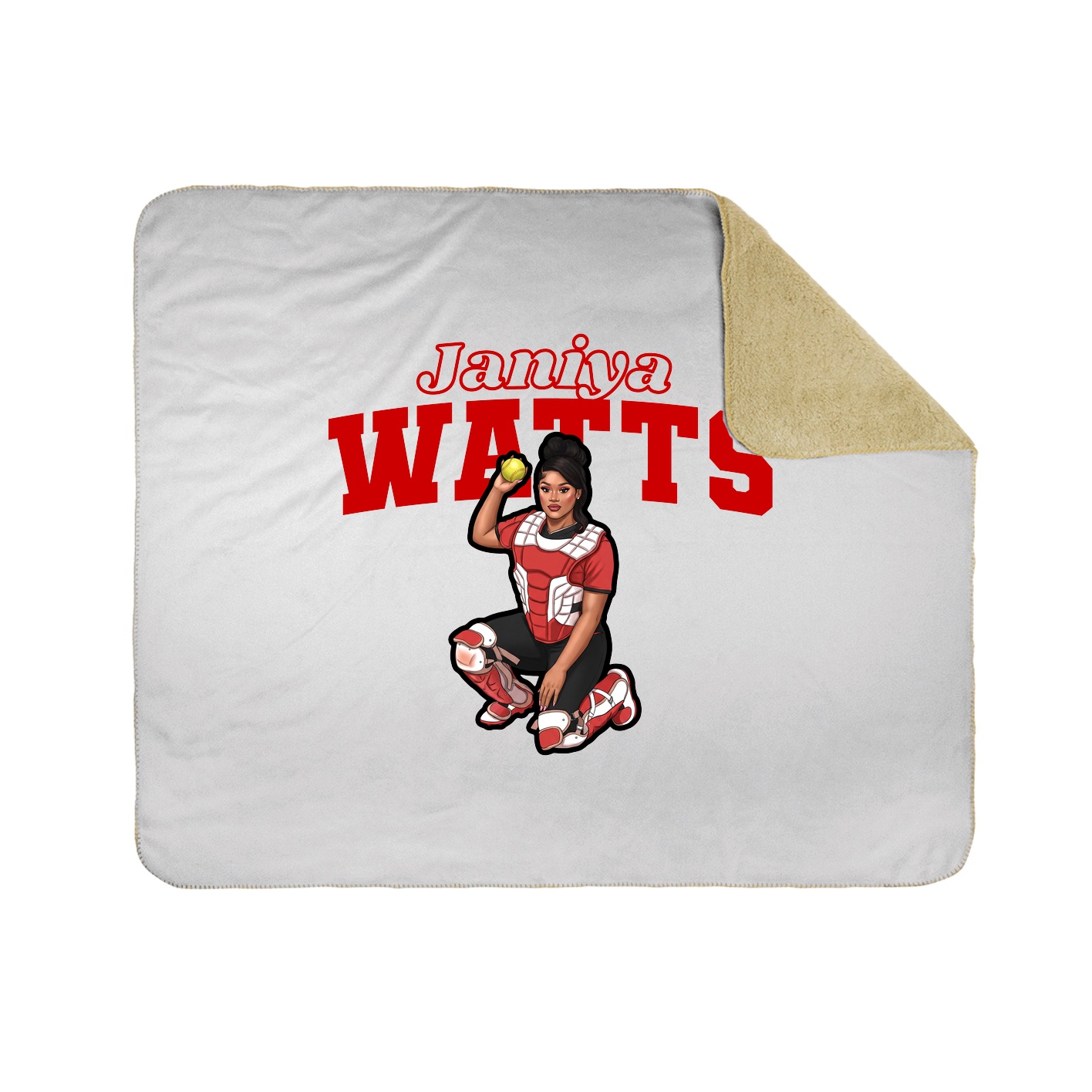Throw Blanket — Name Arch in White