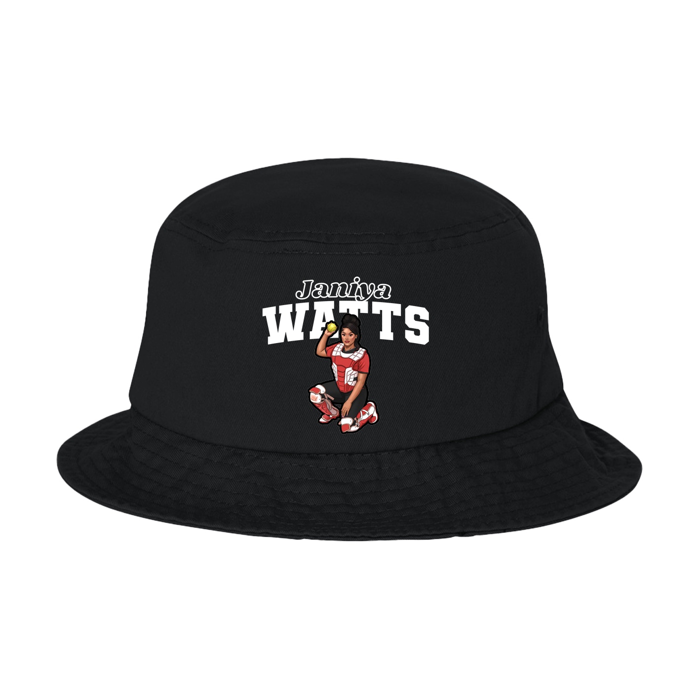 Bucket Cap — Name Arch in Black