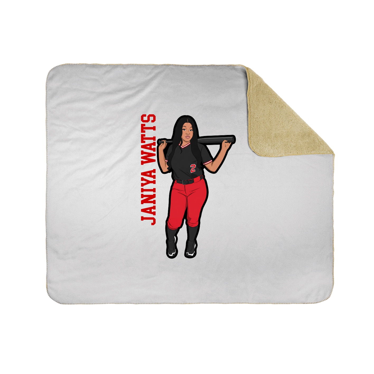 Throw Blanket — Name Vertical in White