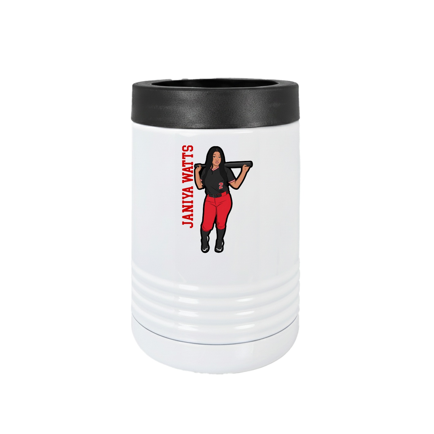 Beverage Holder — Name Vertical in White