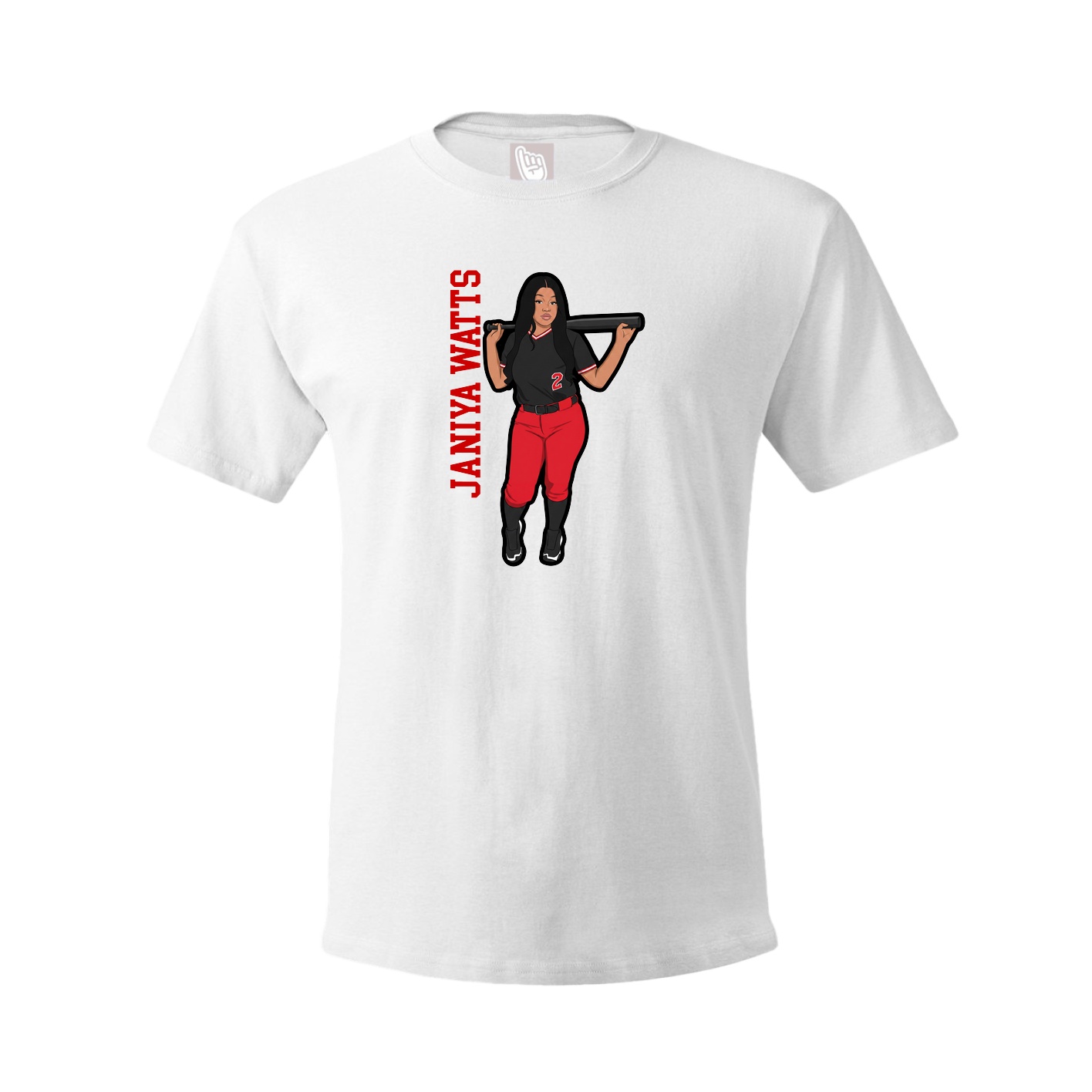 Youth Tee — Name Vertical in White
