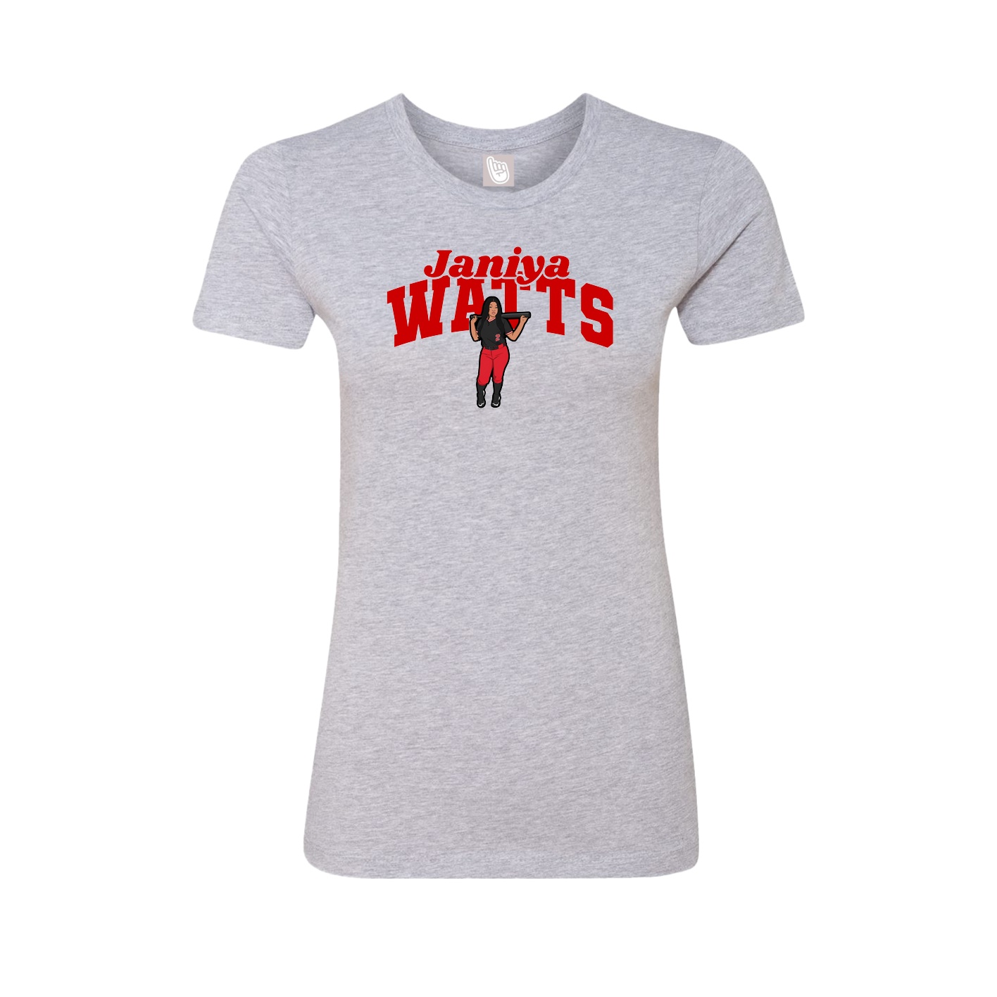 Fitted Women's Tee — Signature Arch in Grey