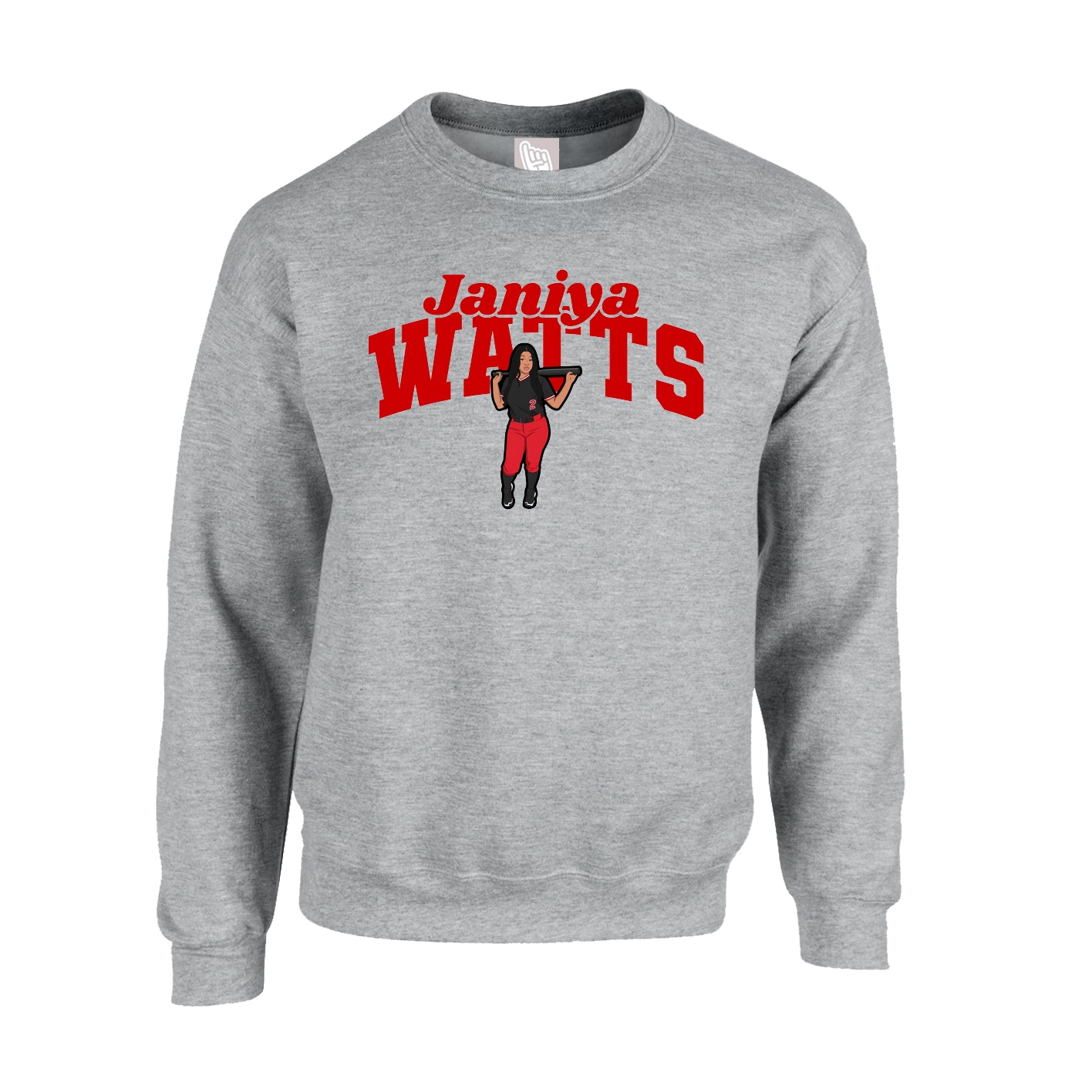 Fleece Crew — Signature Arch in Grey