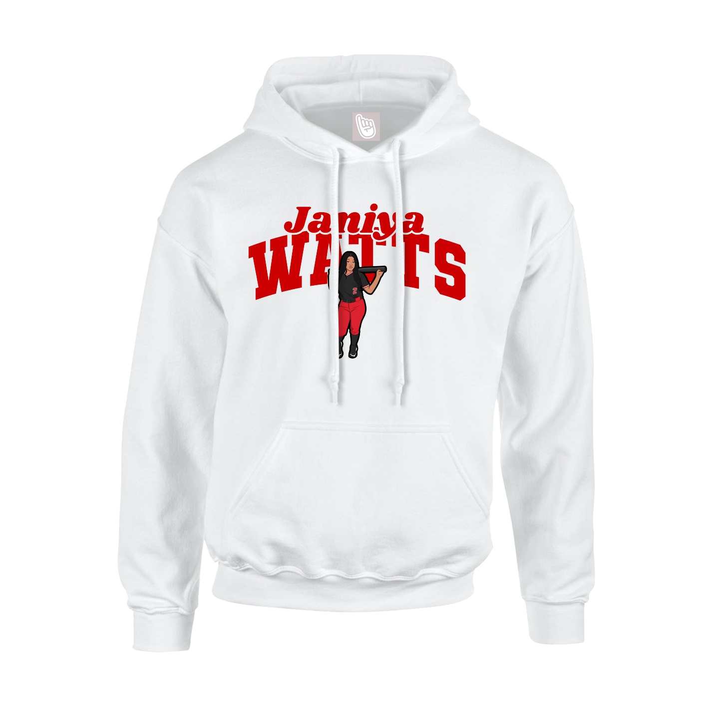 Youth Hoodie — Signature Arch in White