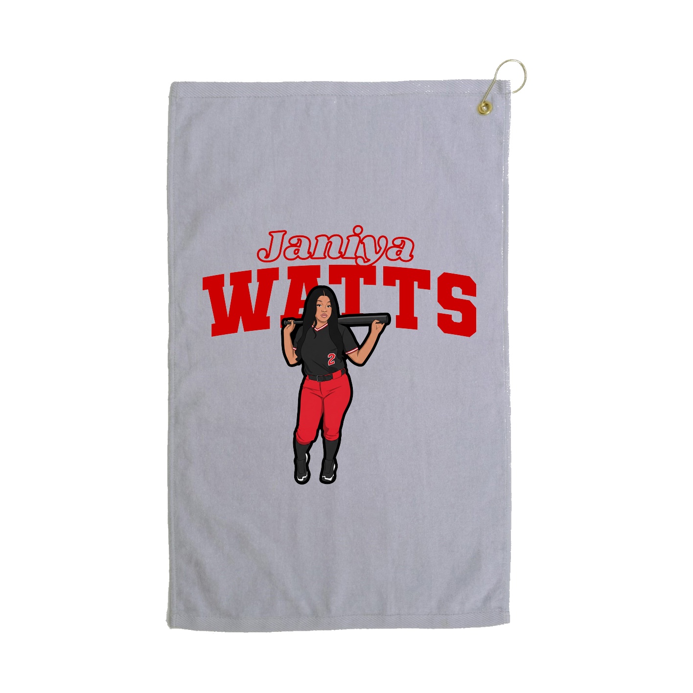 Golf Towel — Name Arch in Grey