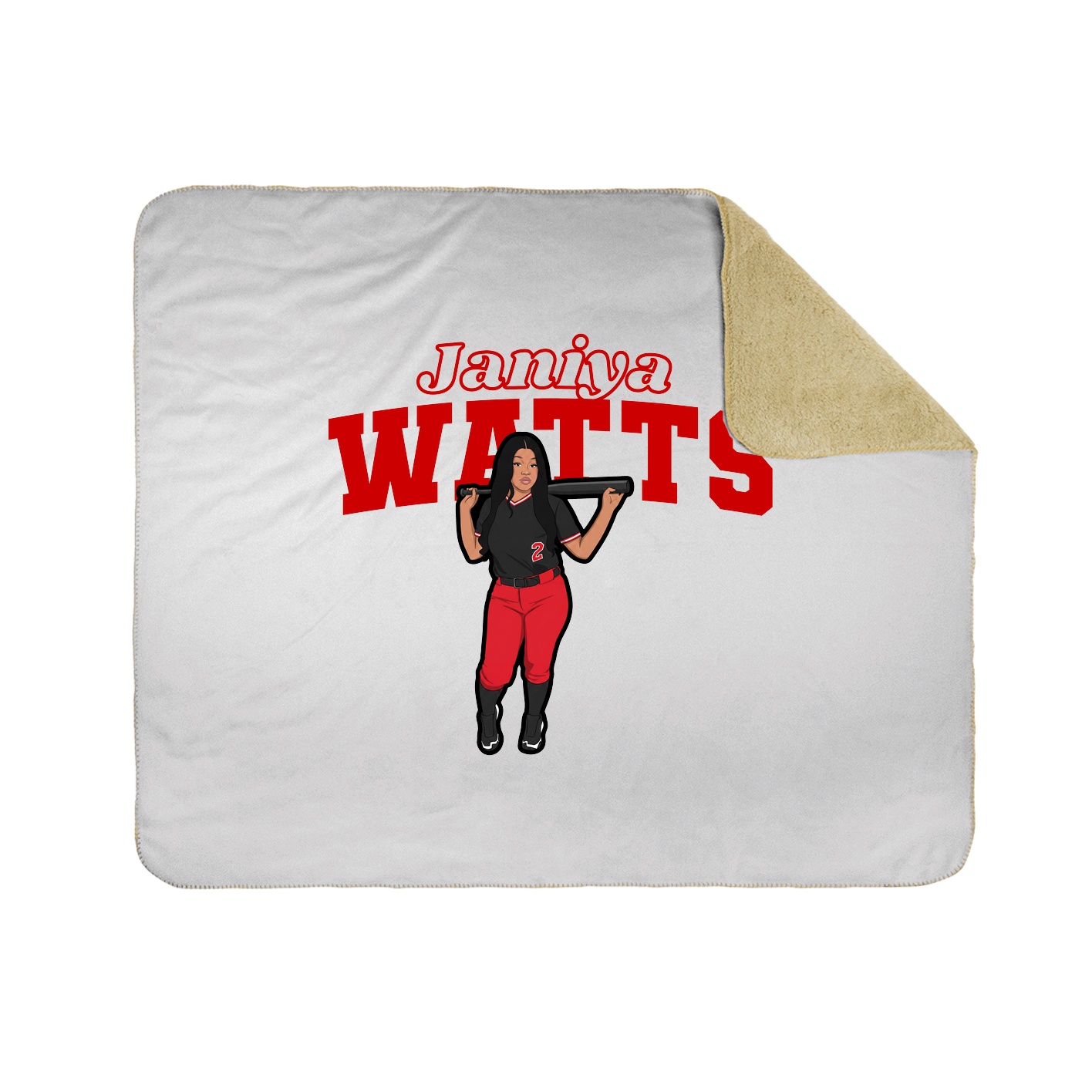 Throw Blanket — Name Arch in White