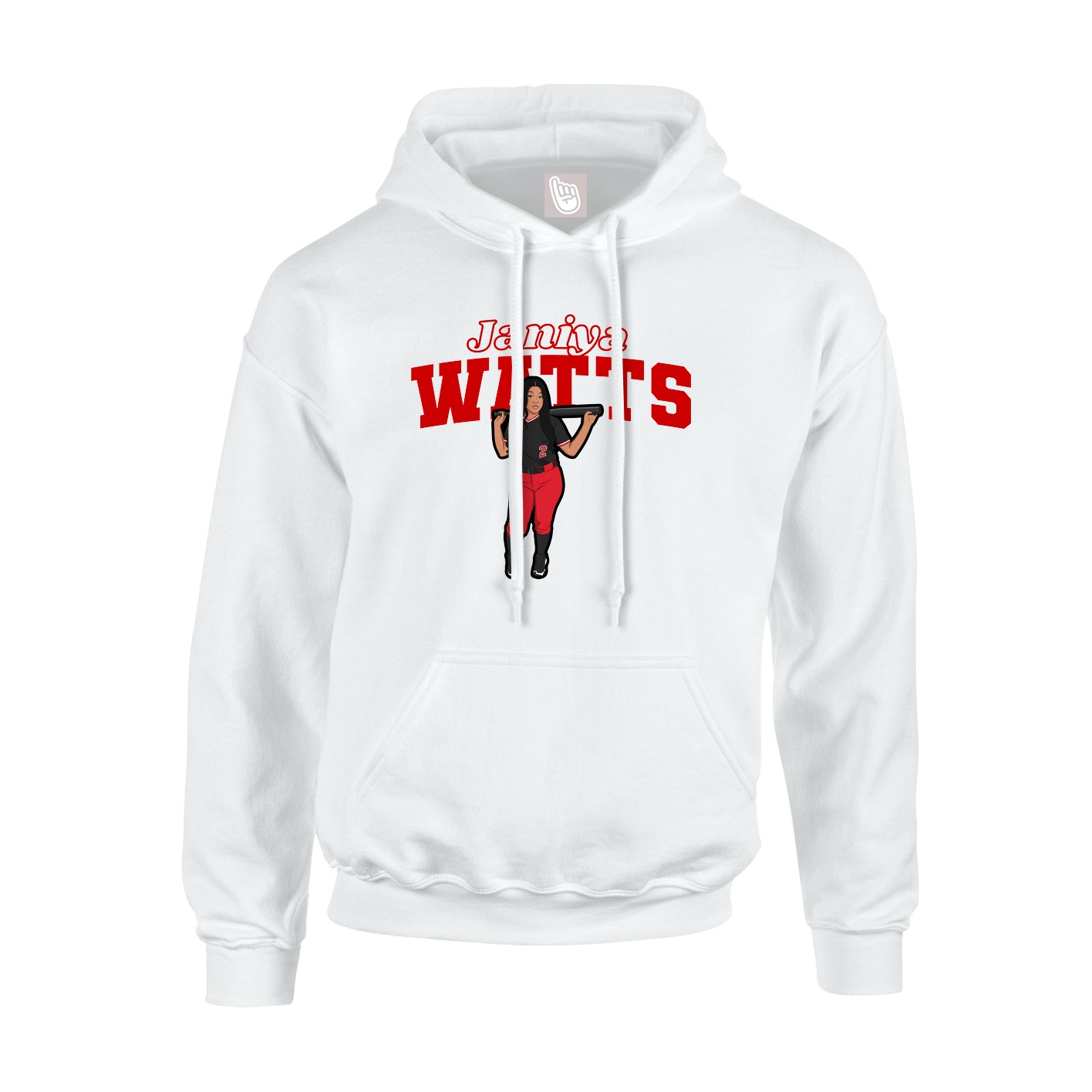 Hoodie — Name Arch in White