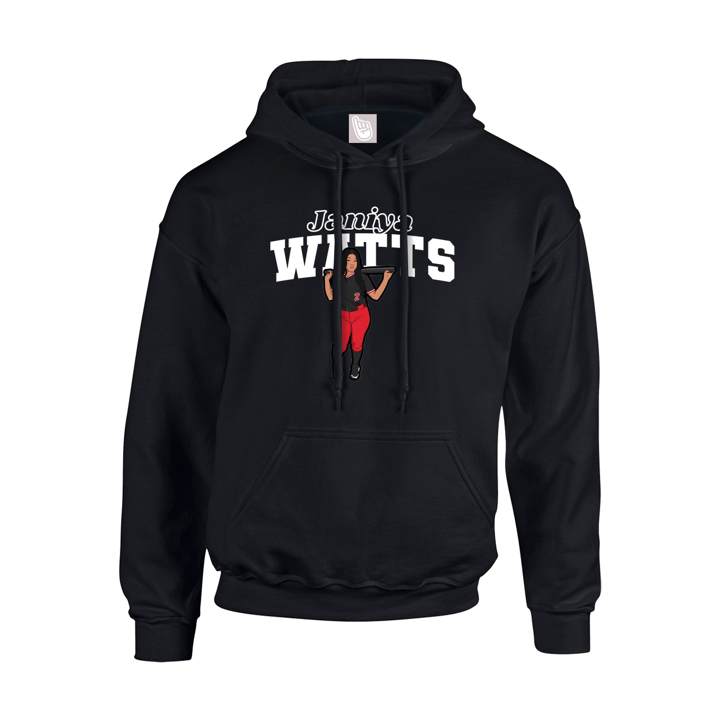 Youth Hoodie — Name Arch in Black