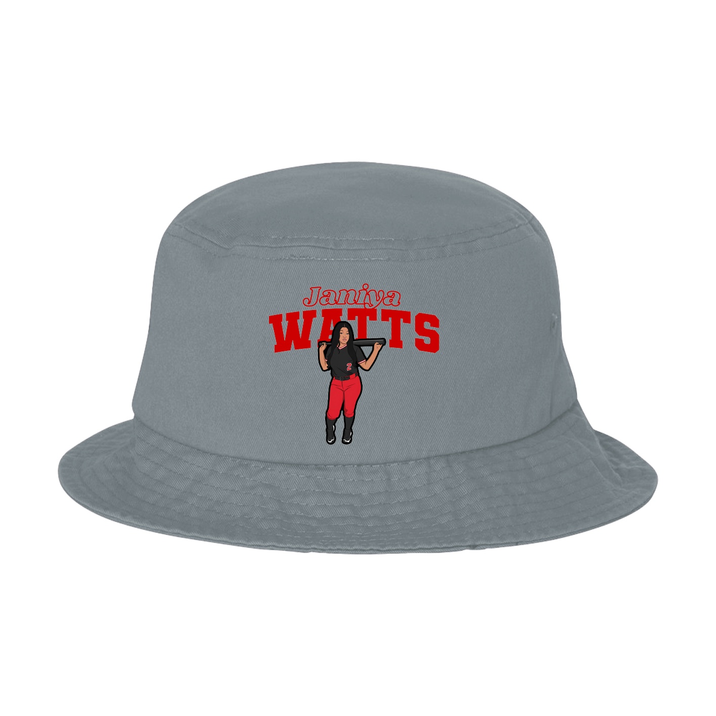 Bucket Cap — Name Arch in Grey