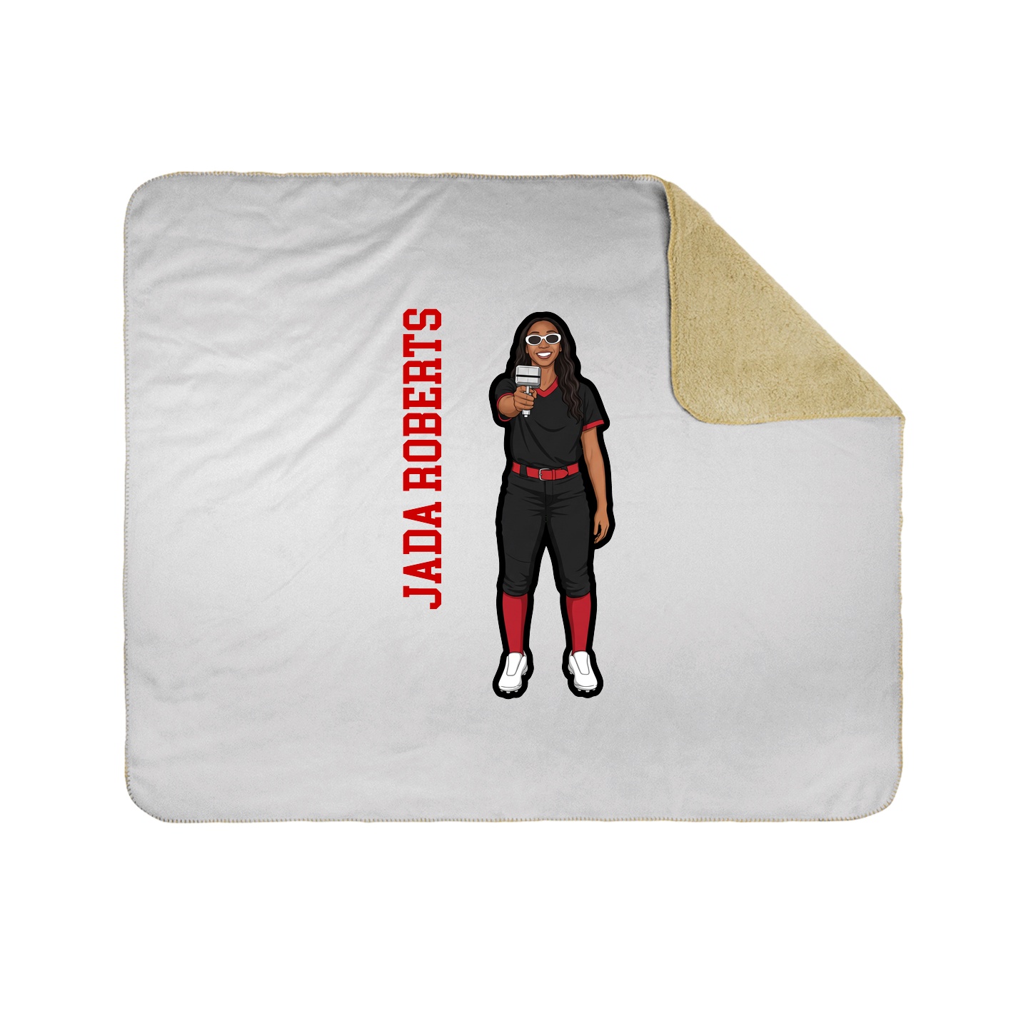 Throw Blanket — Name Vertical in White
