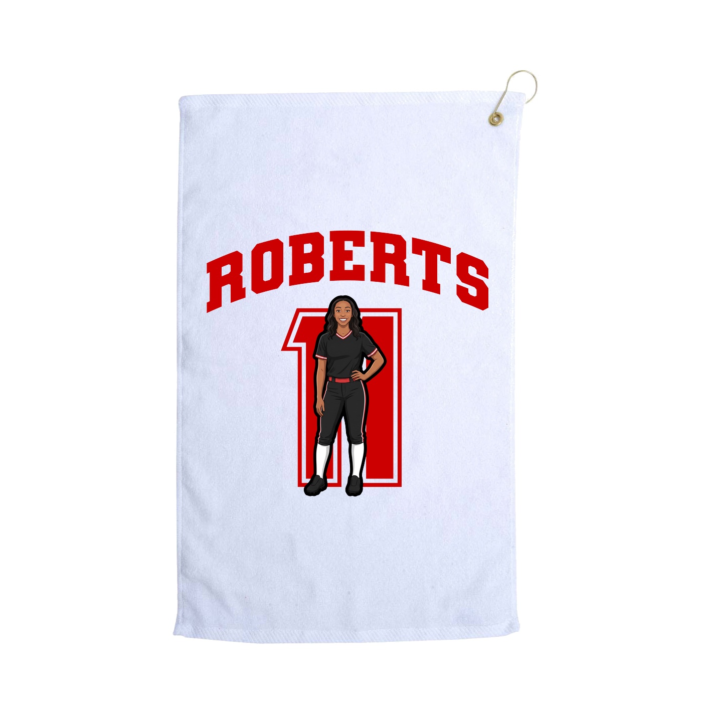 Golf Towel — Number in White