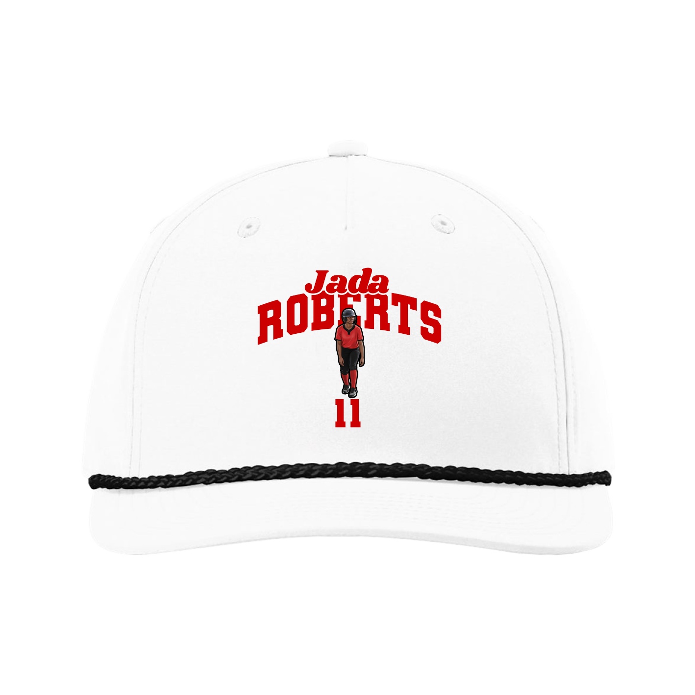 Five-Panel Classic Rope Cap — Signature Arch in White