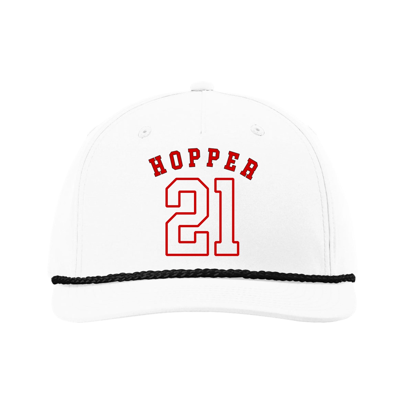 Five-Panel Classic Rope Cap — Shirsey Arch in White