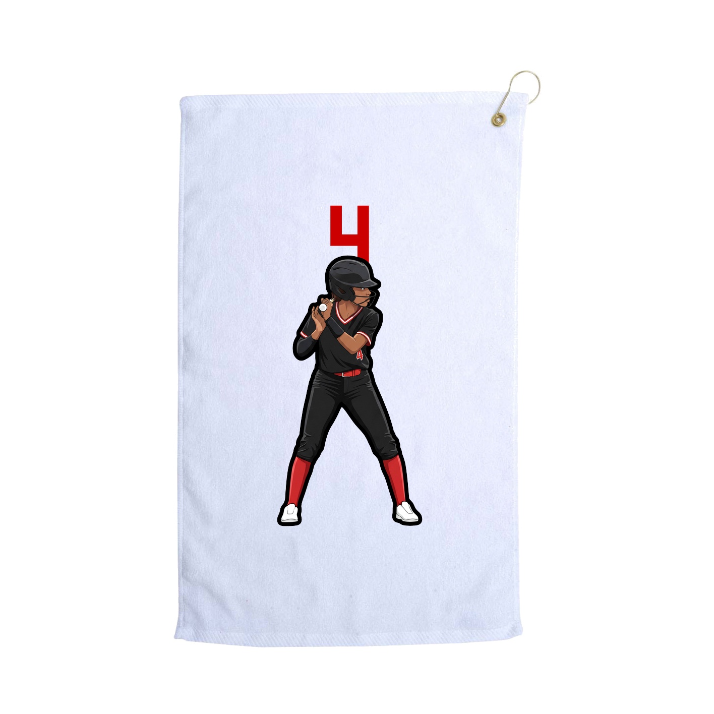 Golf Towel — Number Top in White
