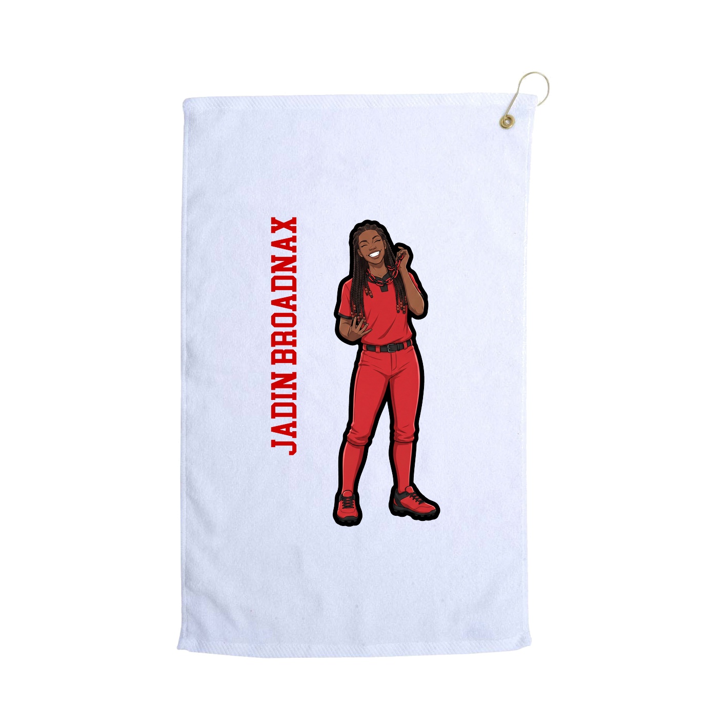 Golf Towel — Name Vertical in White