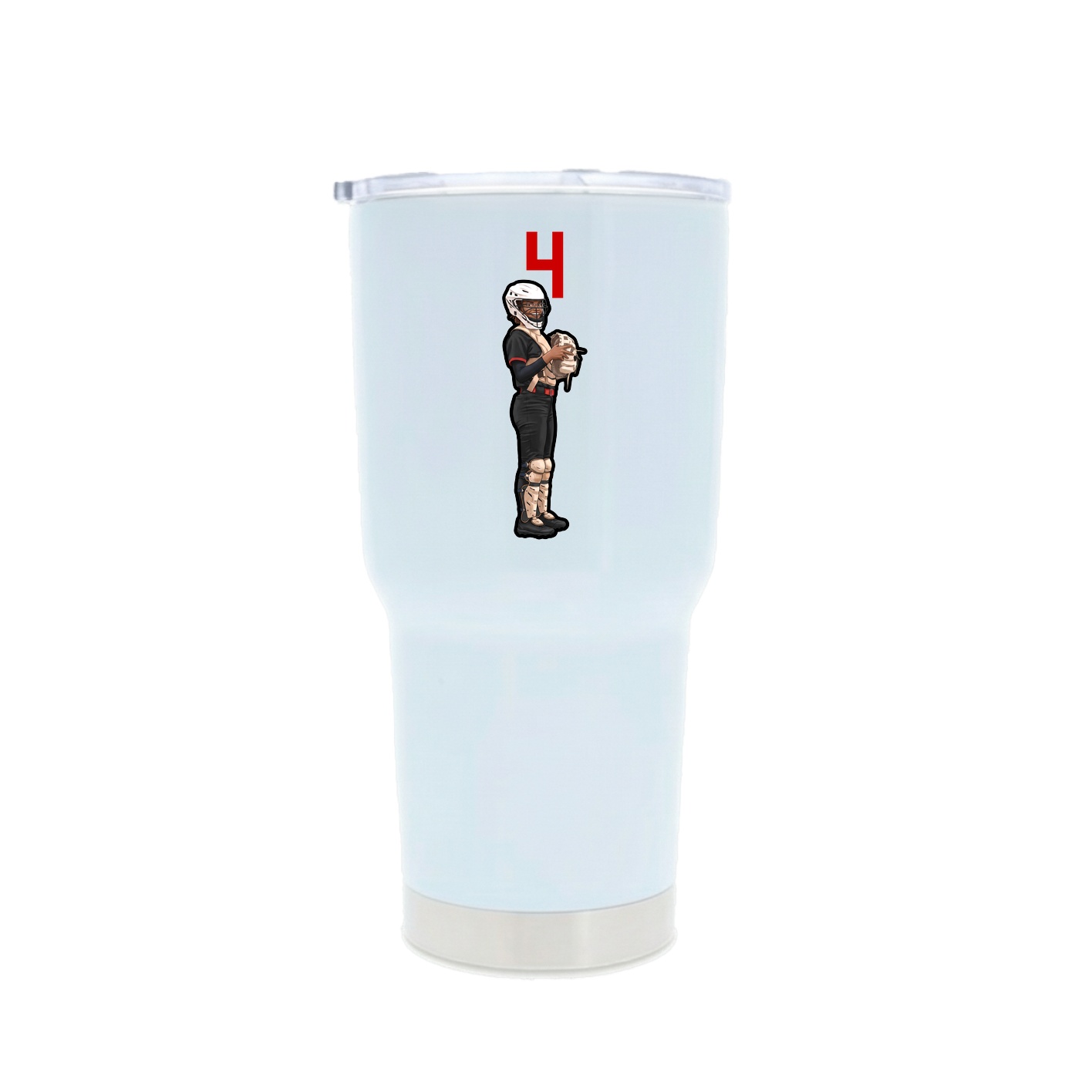 30oz Stainless Steel Tumbler — Number Top in White