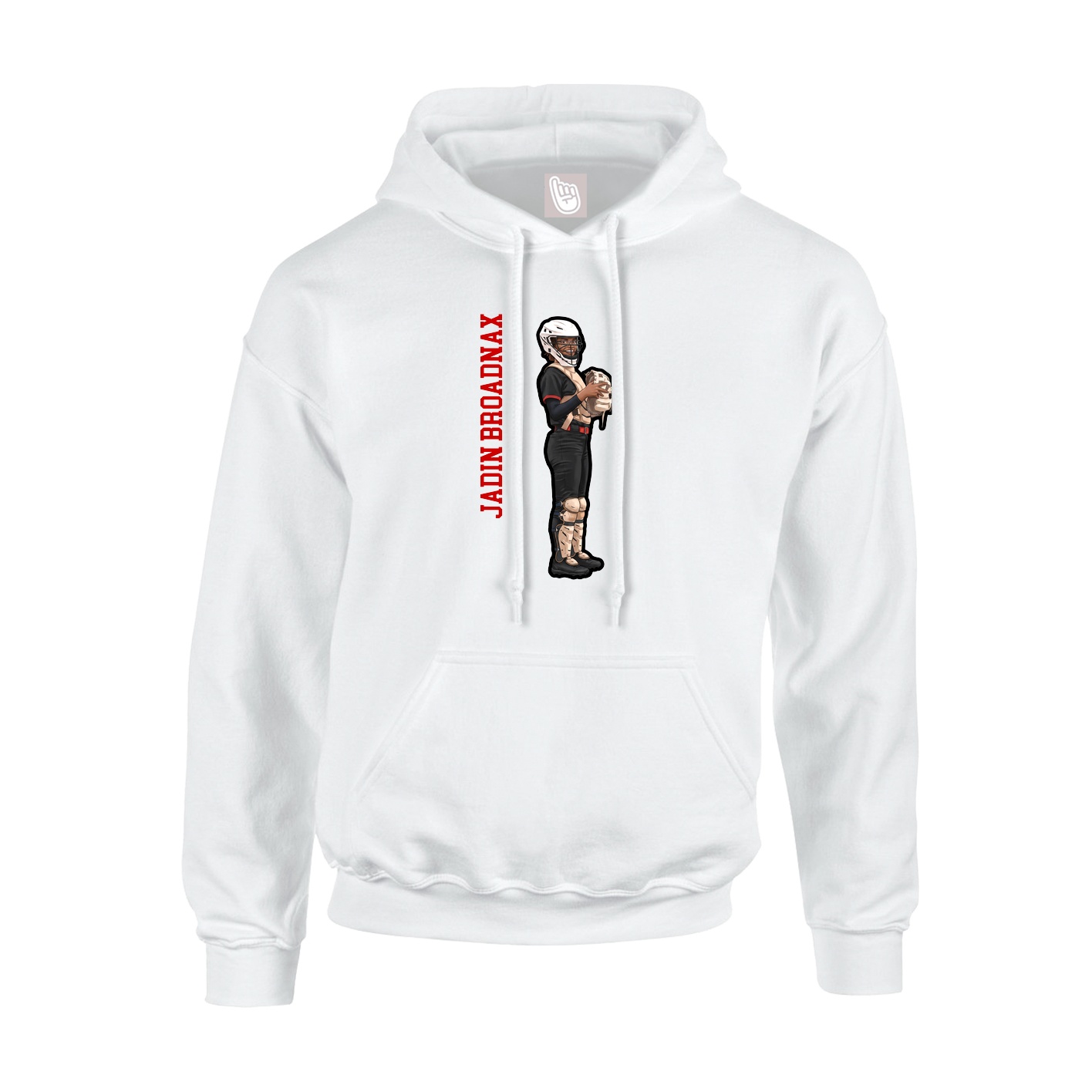 Youth Hoodie — Name Vertical in White