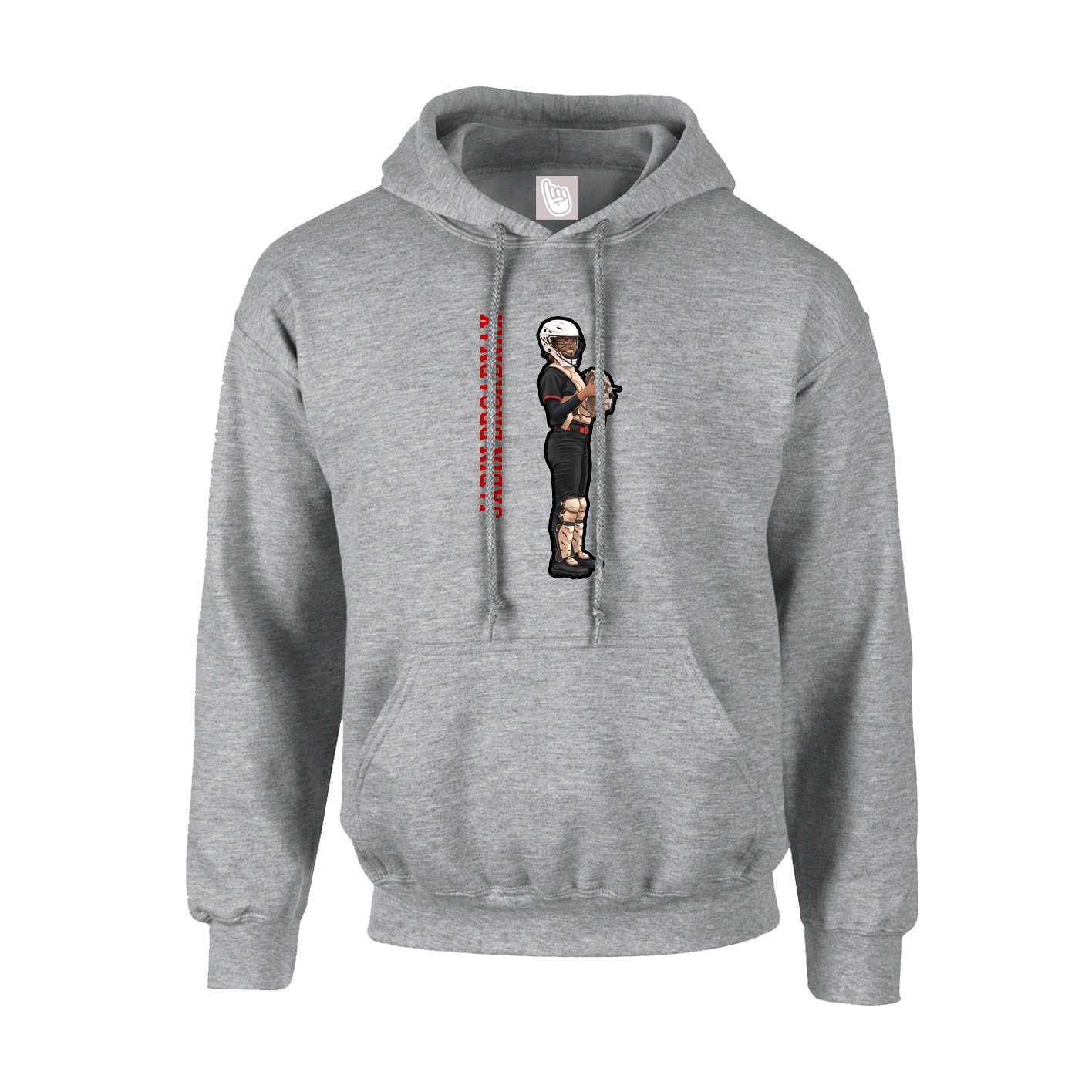 Youth Hoodie — Name Vertical in Grey