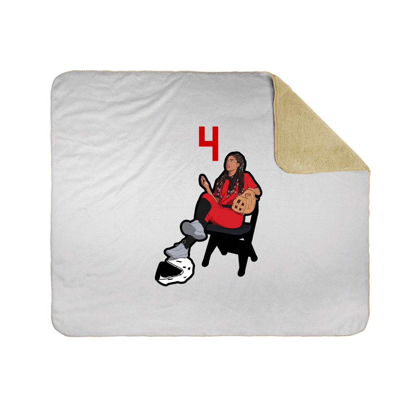 Throw Blanket — Number Top in White